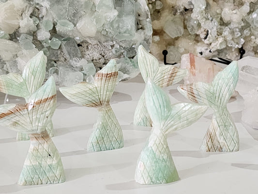 Caribbean Calcite ~ Mermaid Tail carvings