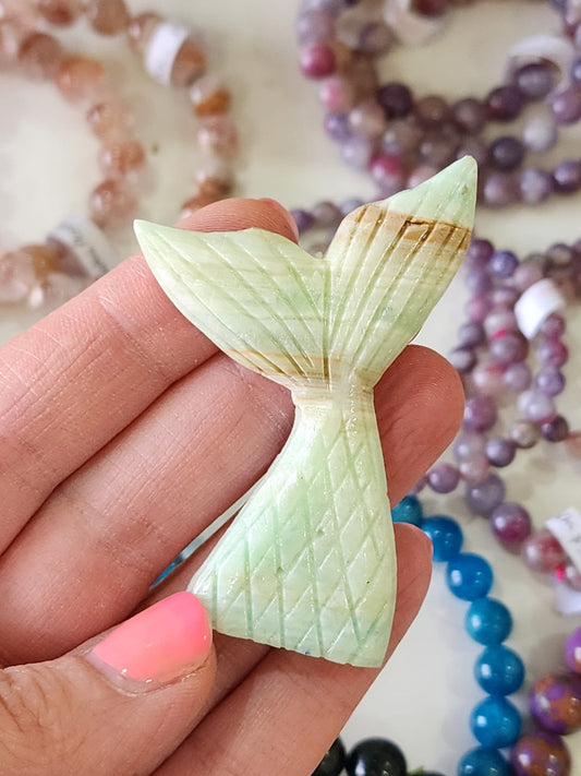 Caribbean Calcite ~ Mermaid Tail carvings