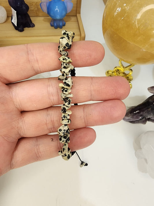 Dalmatian Jasper ~ Bracelet Draw String