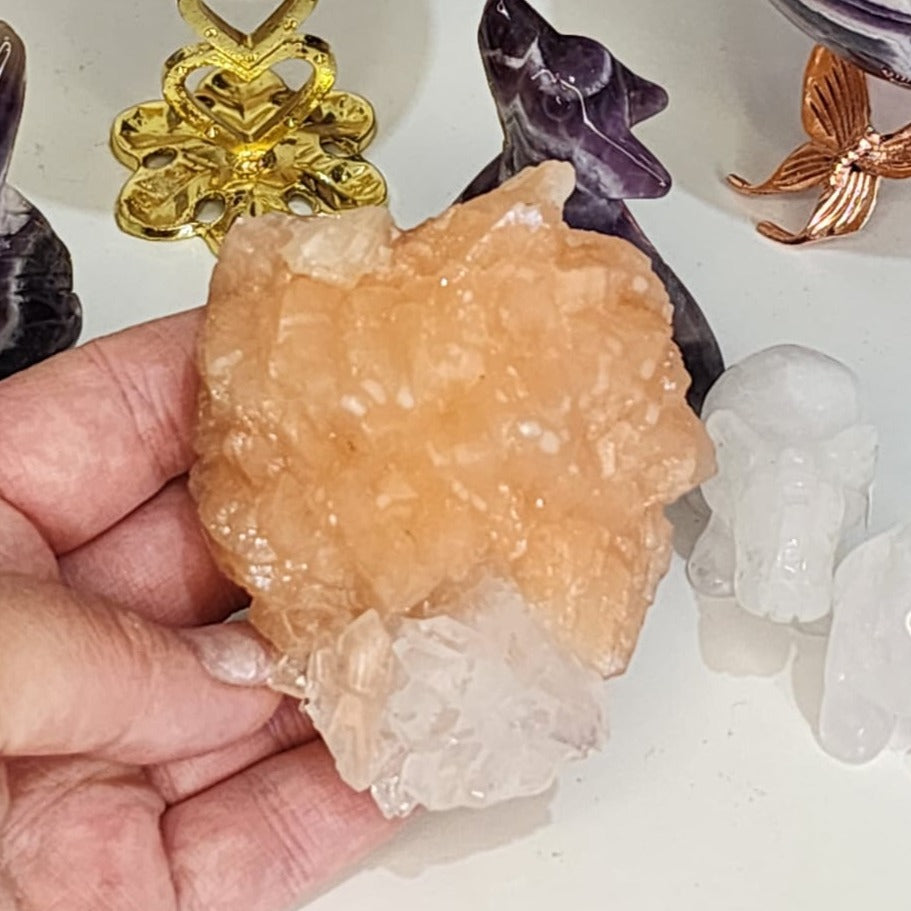 Zeolite Mineral Specimen Stilbite + Apophyllite 192g