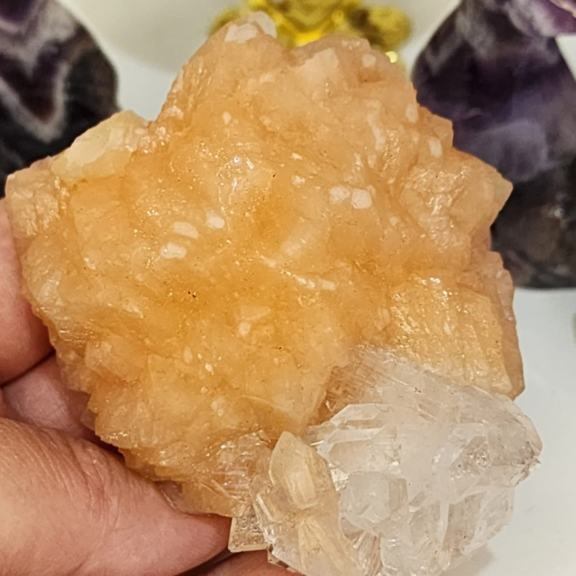 Zeolite Mineral Specimen Stilbite + Apophyllite 192g