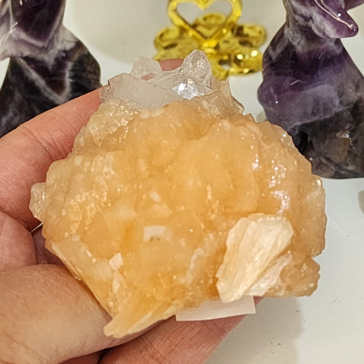 Zeolite Mineral Specimen Stilbite + Apophyllite 192g