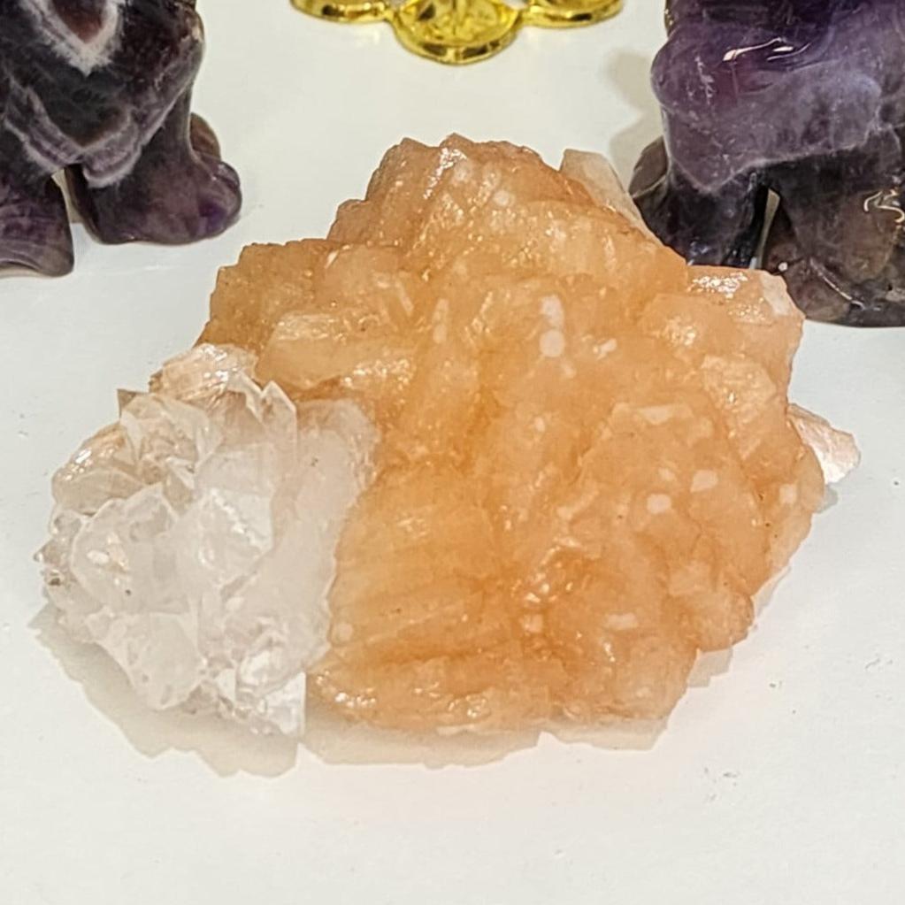 Zeolite Mineral Specimen Stilbite + Apophyllite 192g