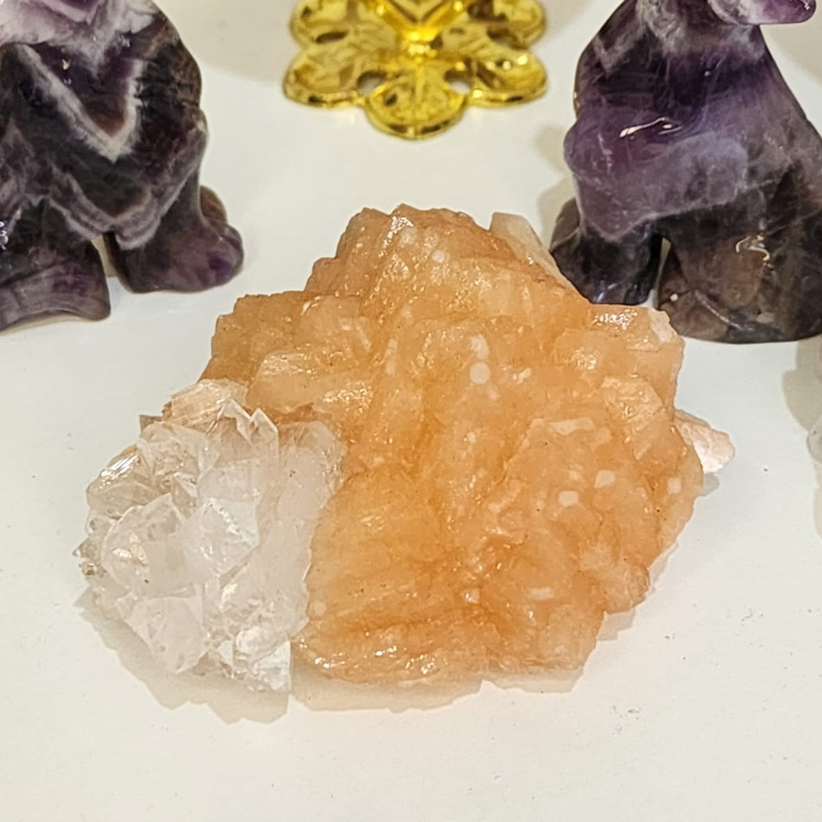 Zeolite Mineral Specimen Stilbite + Apophyllite 192g