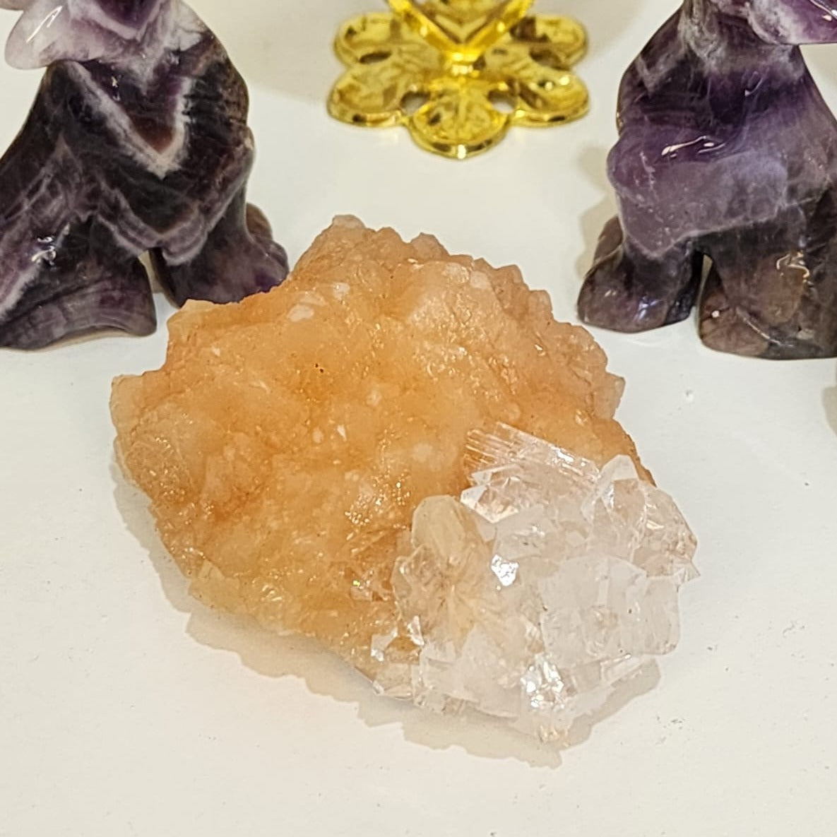Zeolite Mineral Specimen Stilbite + Apophyllite 192g
