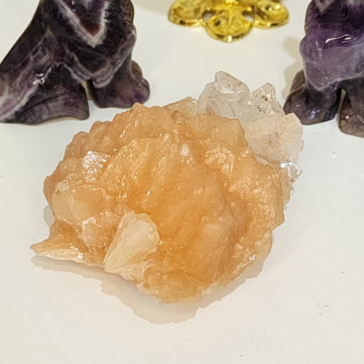 Zeolite Mineral Specimen Stilbite + Apophyllite 192g