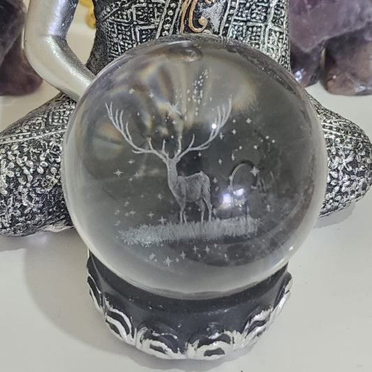 Glass Sphere Reindeer 265g (Lazer cut)