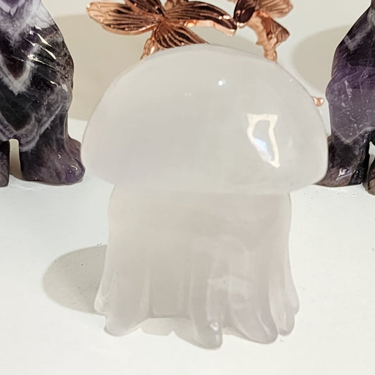 White Fluorite ~ Jelly Fish carving
