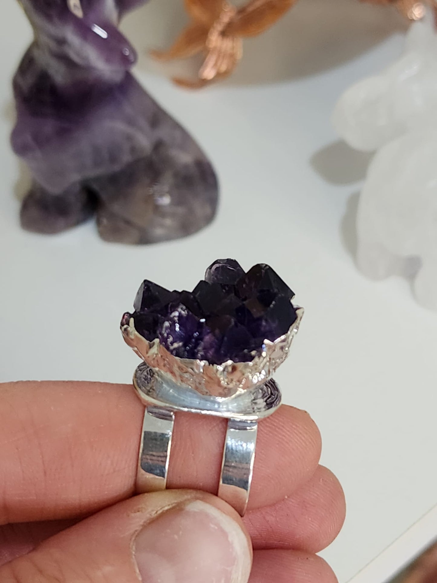 Amethyst Cluster Ring