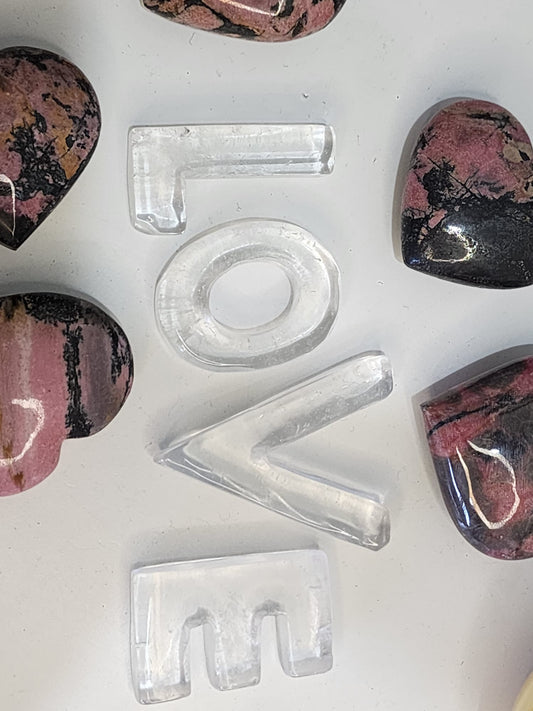 Clear Quartz ~ (L.O.V.E) Letters