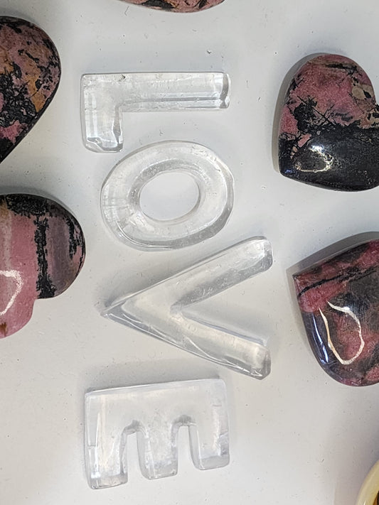 Clear Quartz ~ (L.O.V.E) Letters