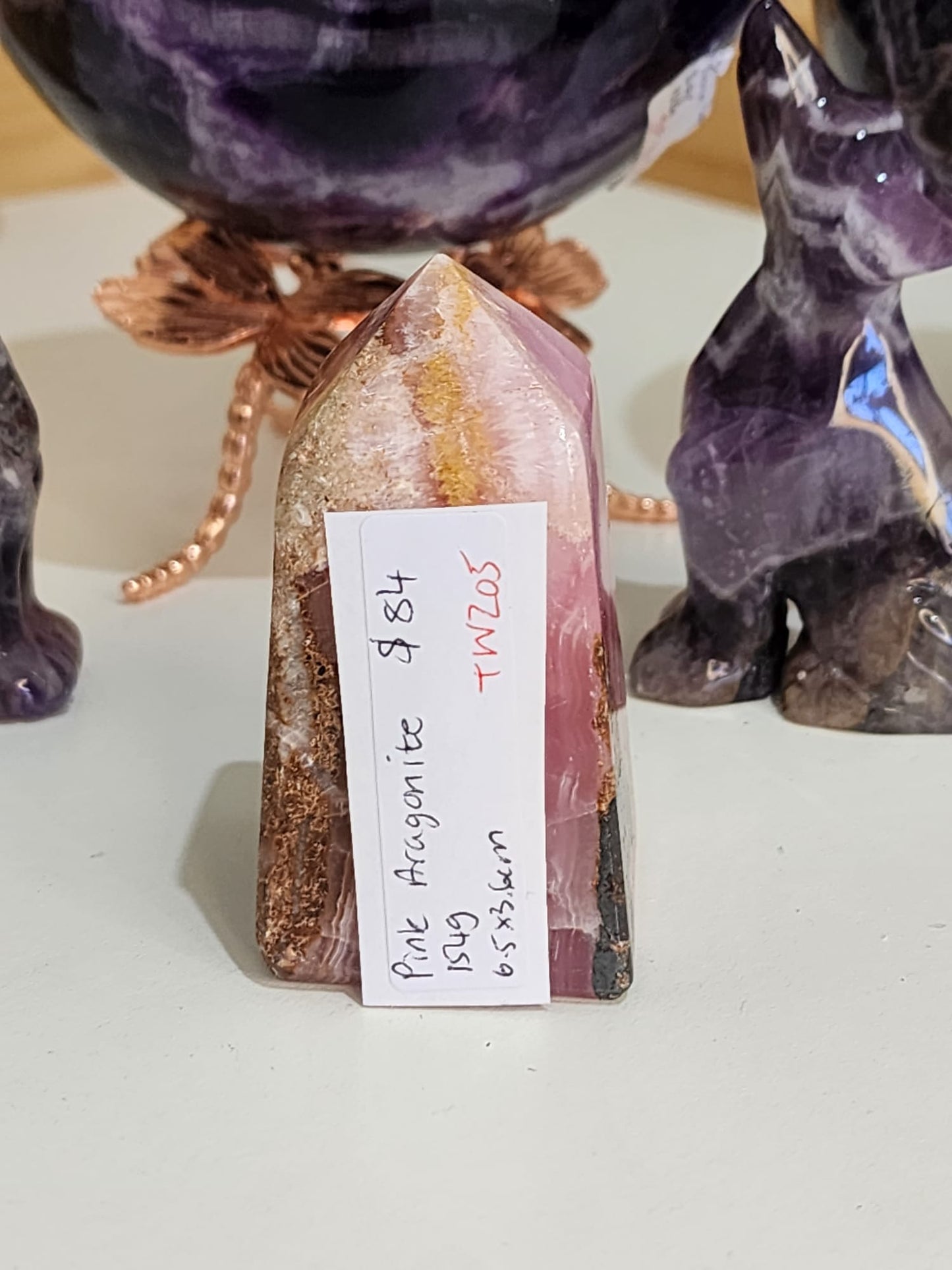 Pink Aragonite Point