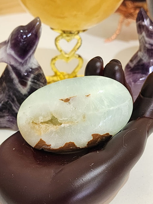 Caribbean Blue Calcite ~ Palm stone