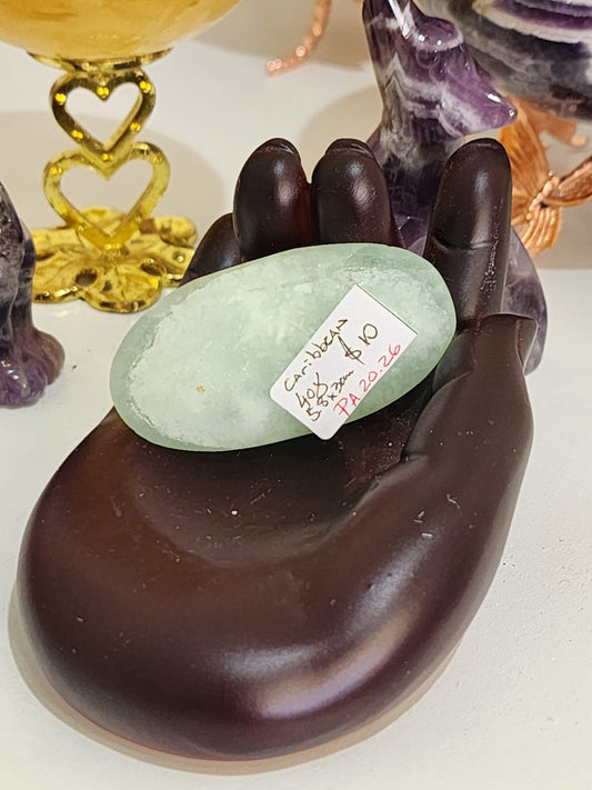 🌊💙 Caribbean Blue Calcite ~ Palm Stone