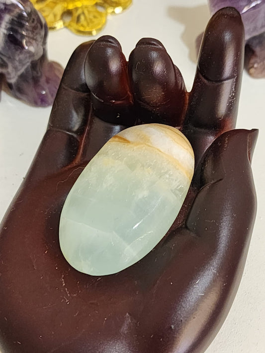 Caribbean Blue Calcite ~ Palm stone