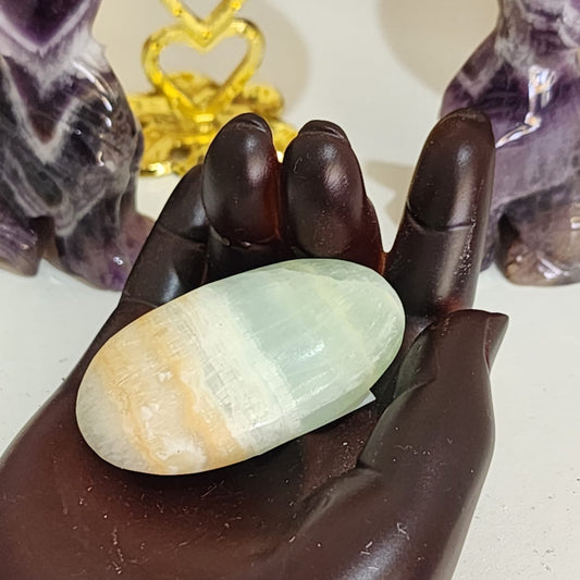 Caribbean Blue Calcite ~ Palm stone