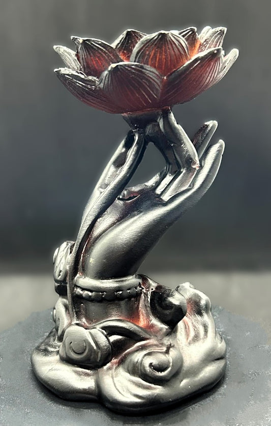 Lotus Hand Resin Sphere Stand