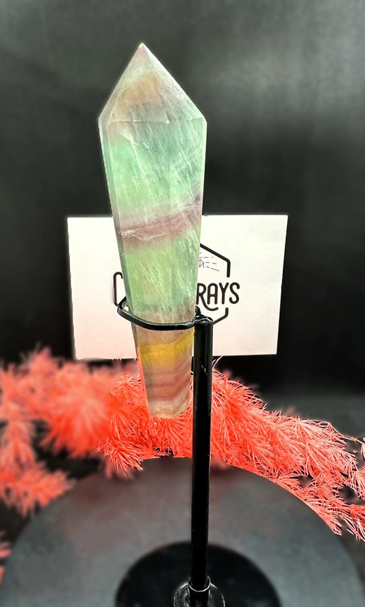 Rainbow Fluorite ~ Wand + stand