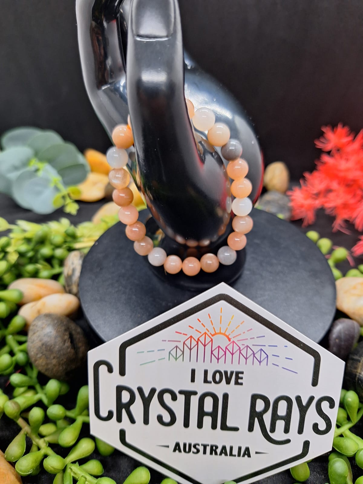 Peach Moonstone Bracelet 8mm