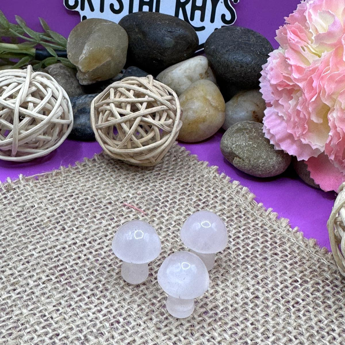 Rose Quartz Mushrooms