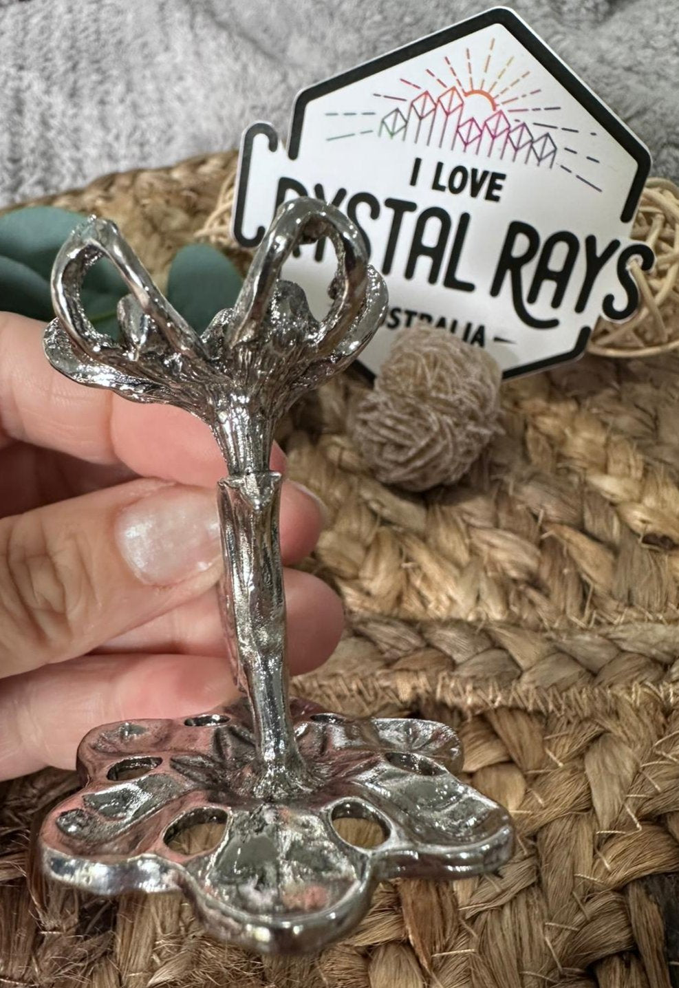 Bohemian Bird Sphere Stand - Silver