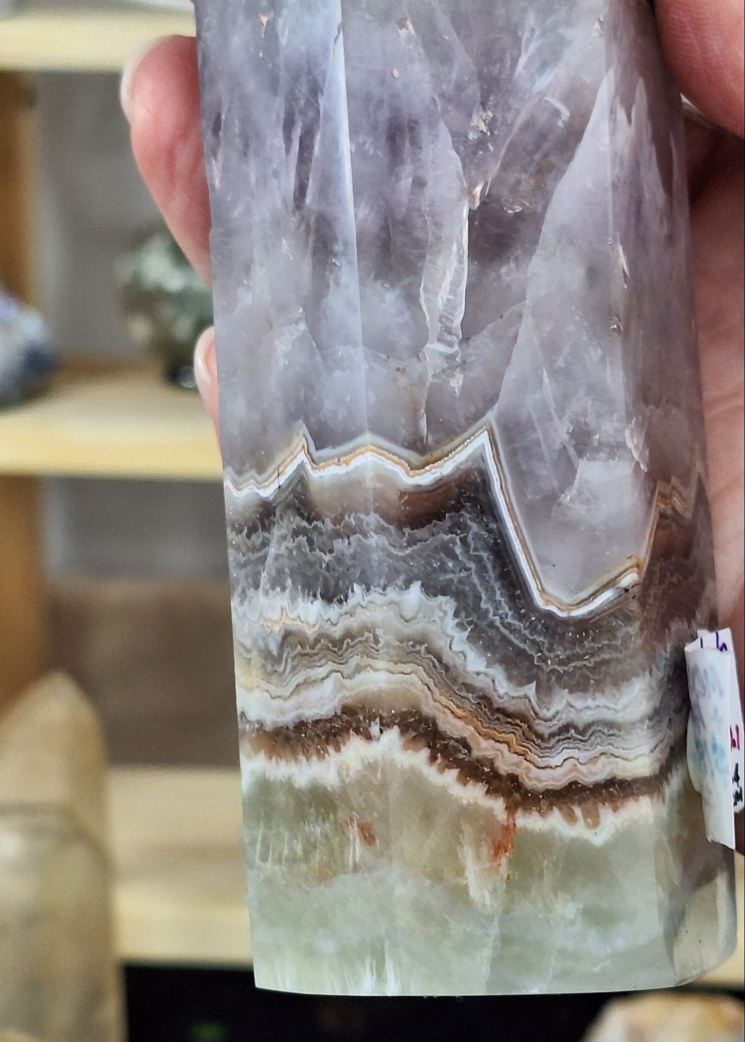 Mexican Agate & Amethyst Tower