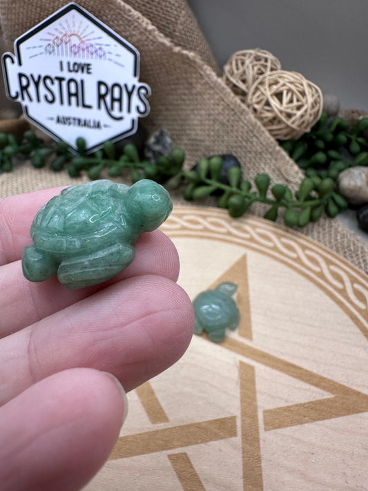 Green Aventurine ~ Mini Turtle Carvings
