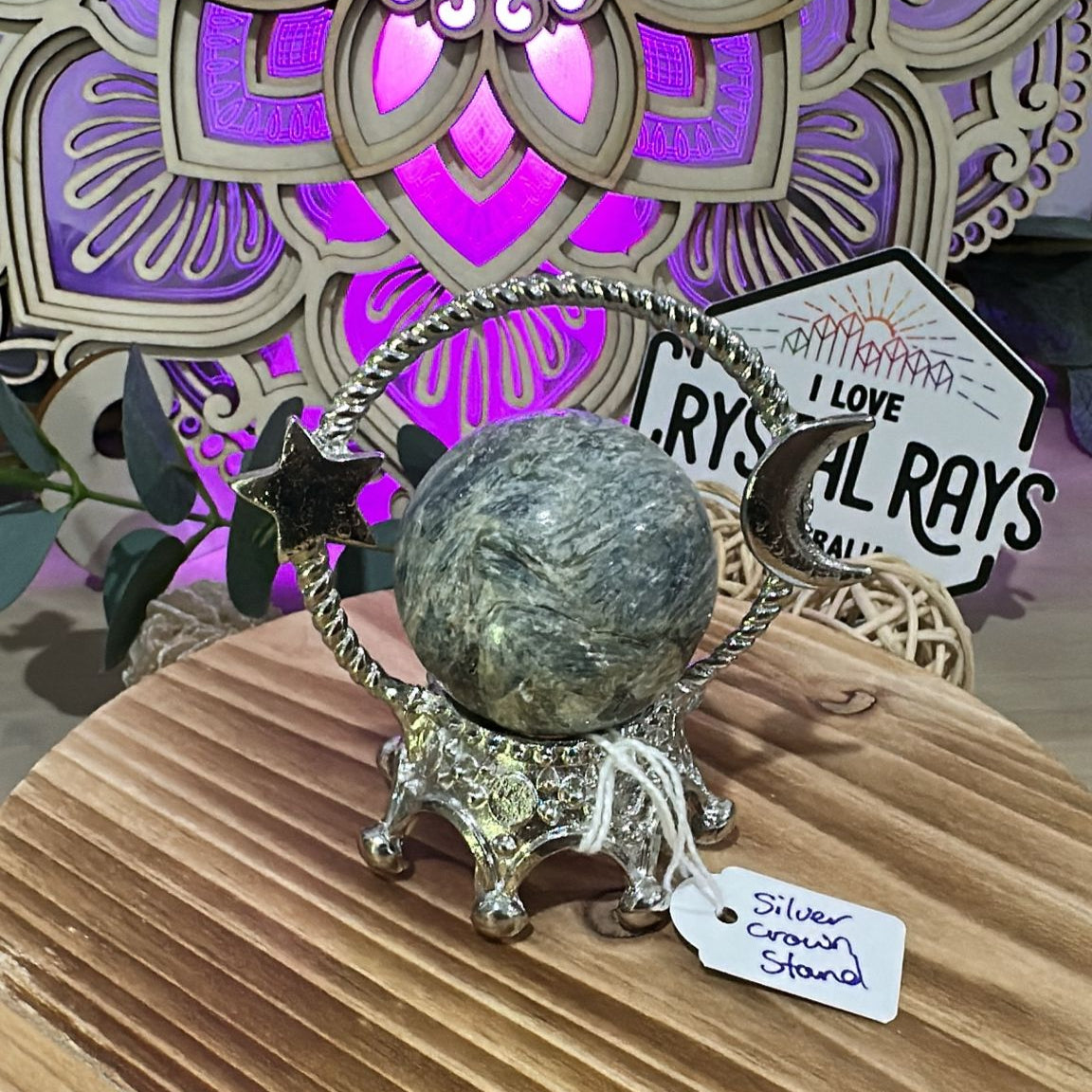 Silver Bohemian Crown ~ Sphere Stand