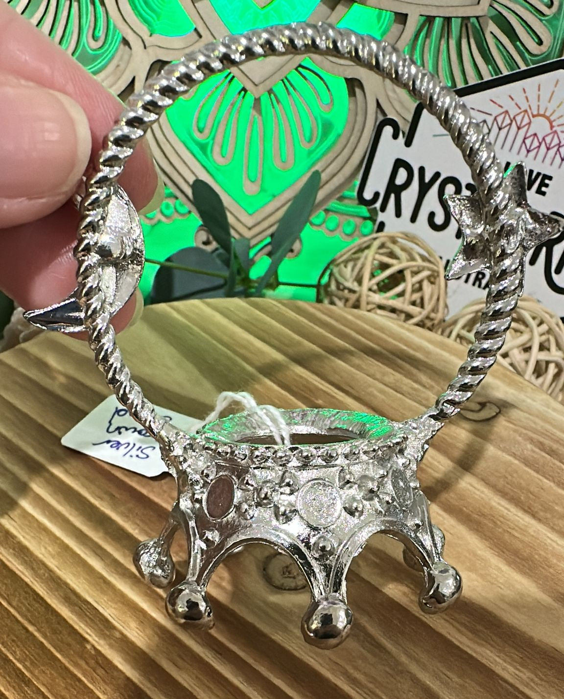 Silver Bohemian Crown ~ Sphere Stand