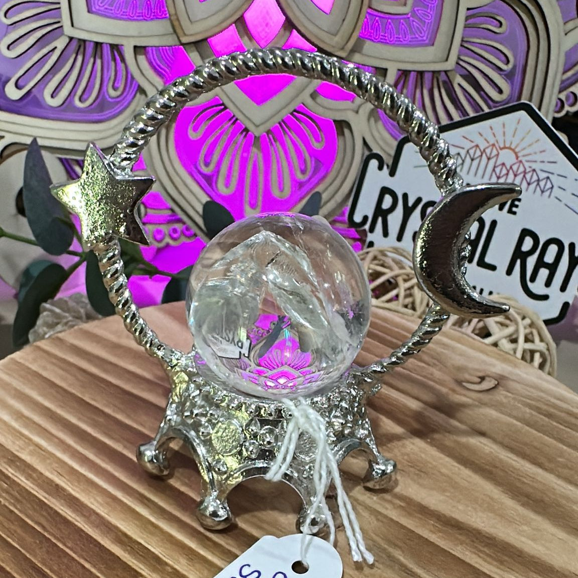 Silver Bohemian Crown ~ Sphere Stand