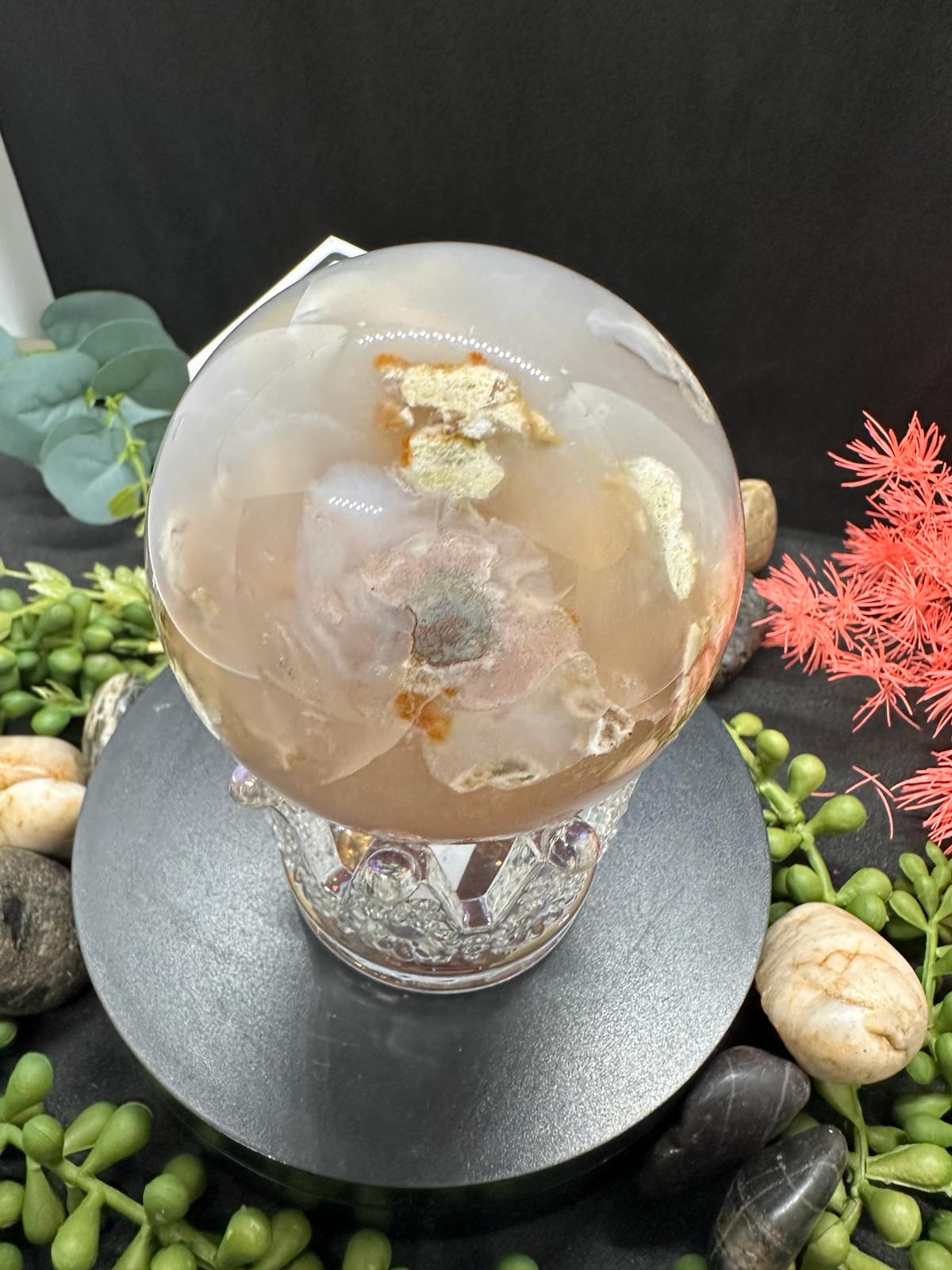 Flower Agate Sphere 644g