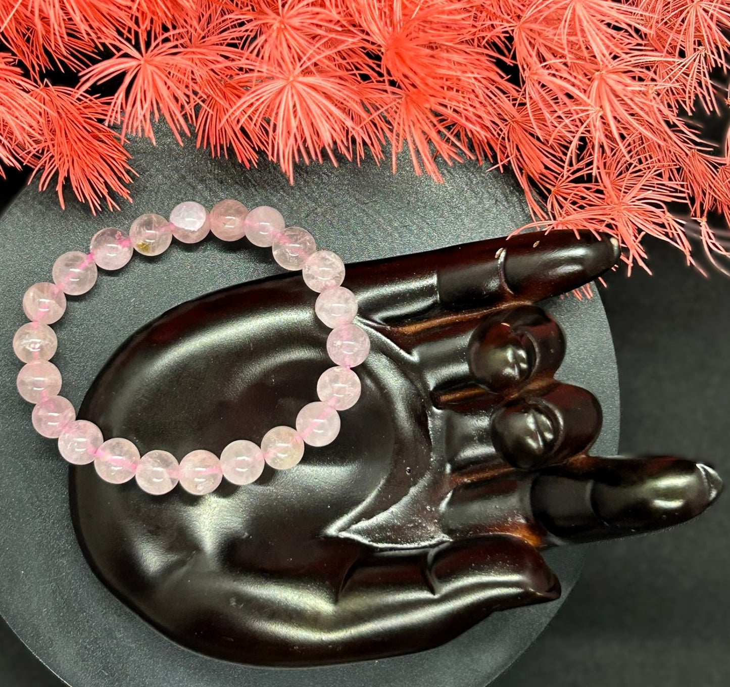 Rose Quartz Round Beaded ~ Bracelet 8mm