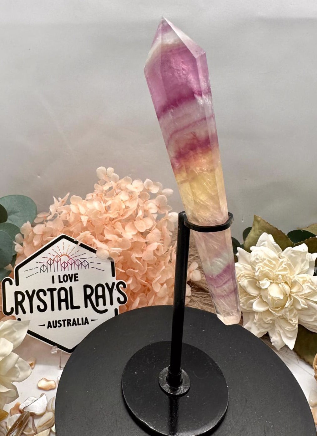 Rainbow Fluorite Wand +Stand