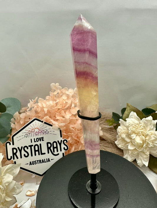 Rainbow Fluorite Wand +Stand