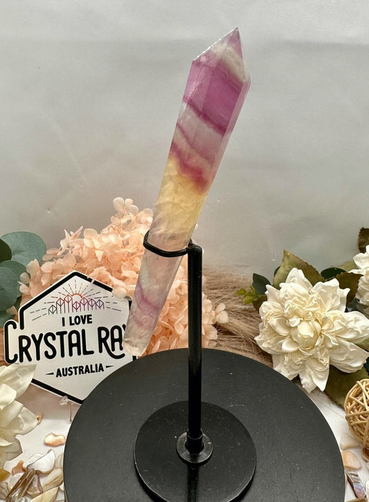 Rainbow Fluorite Wand +Stand