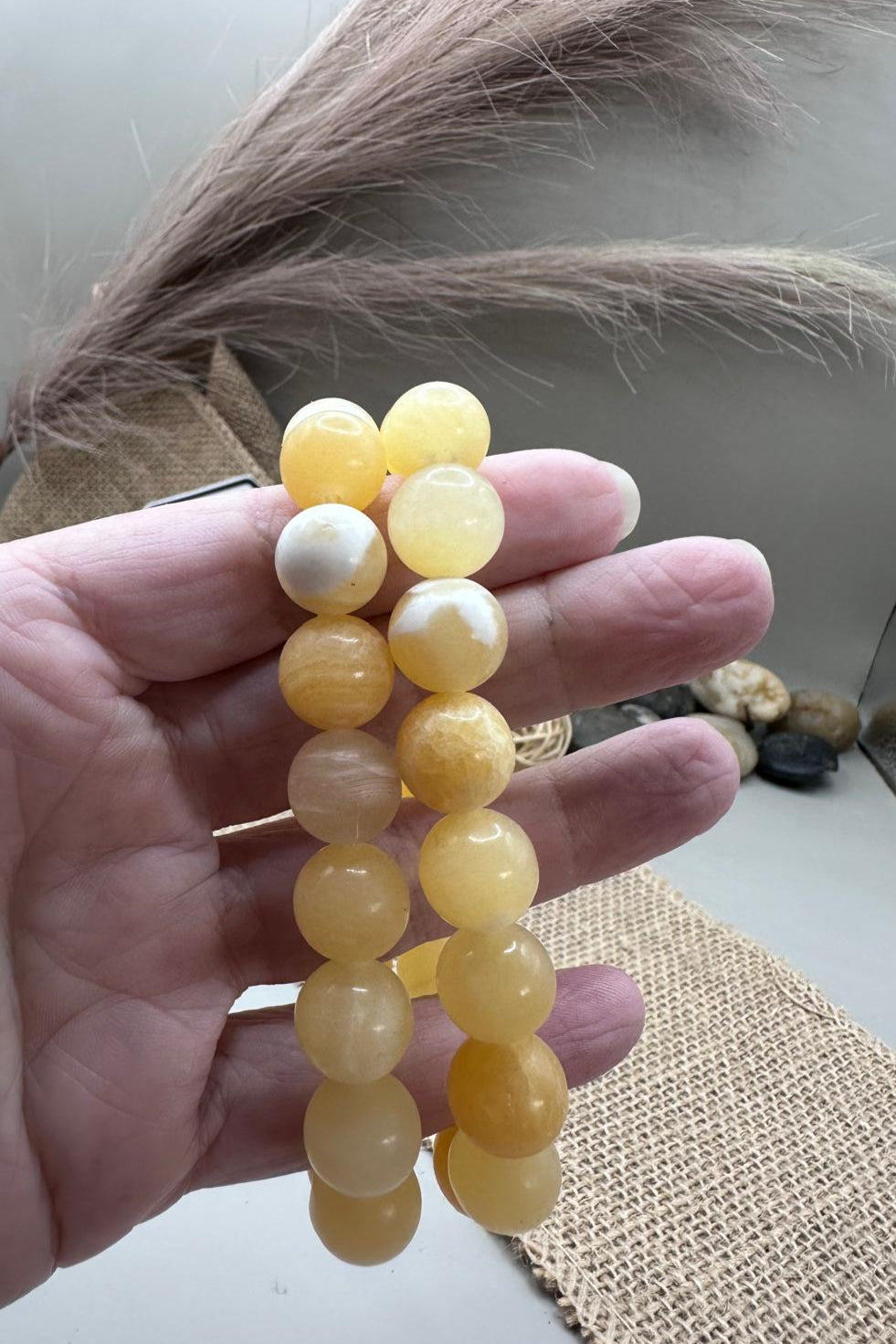Yellow calcite bacelet