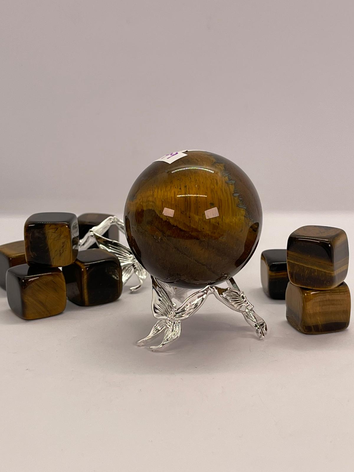 Silver Butterfly Sphere Stand Small