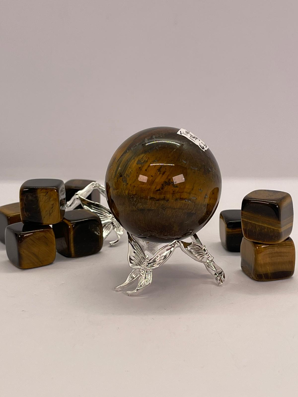 Silver Butterfly Sphere Stand Small