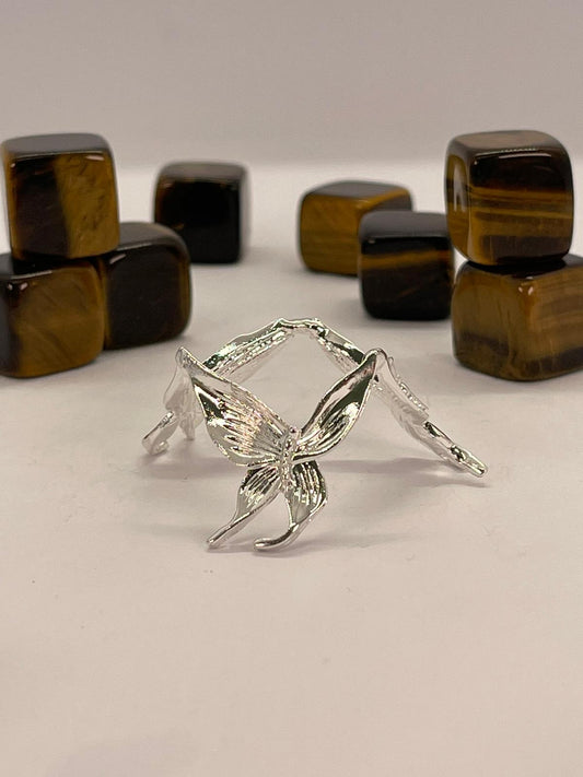 Silver Butterfly Sphere Stand Small