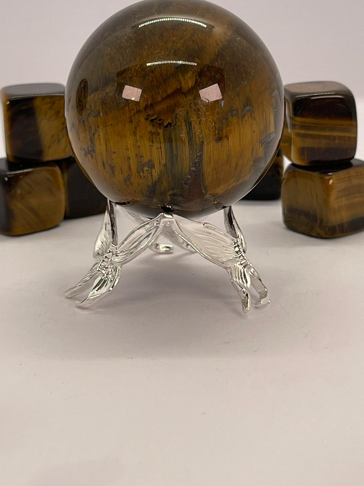 Silver Butterfly Sphere Stand Small