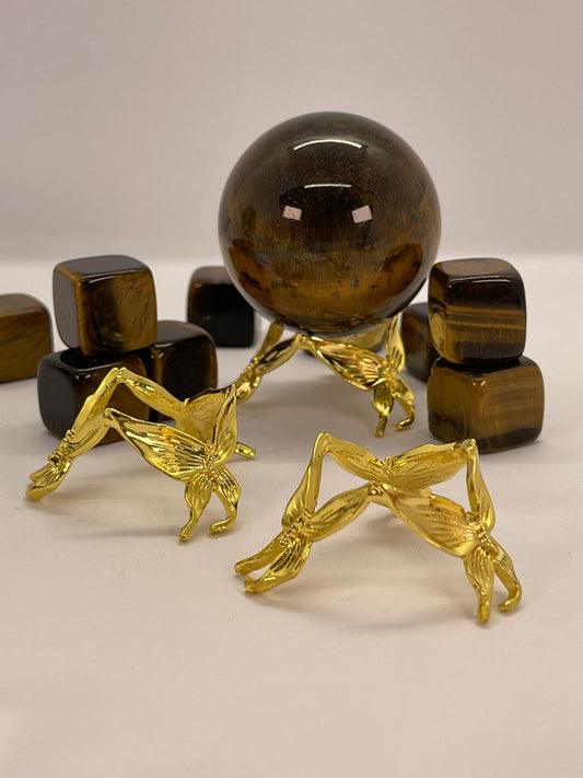 Gold Butterfly Sphere Stand Small