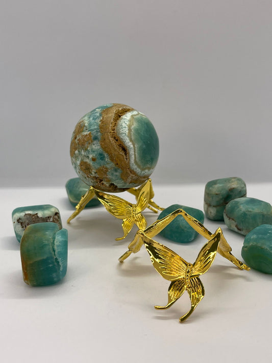 Gold Butterfly Sphere Stand Medium