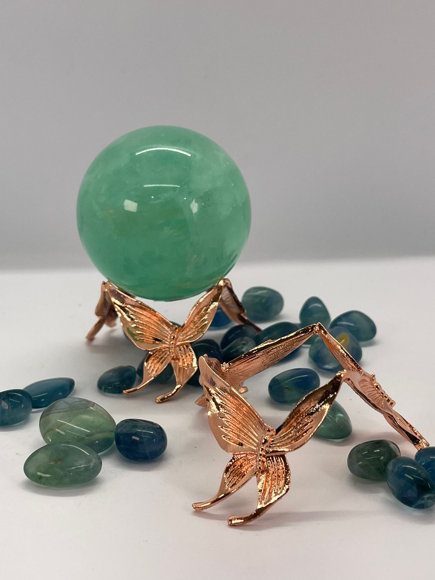 Rose Gold Butterfly Sphere Stand Medium