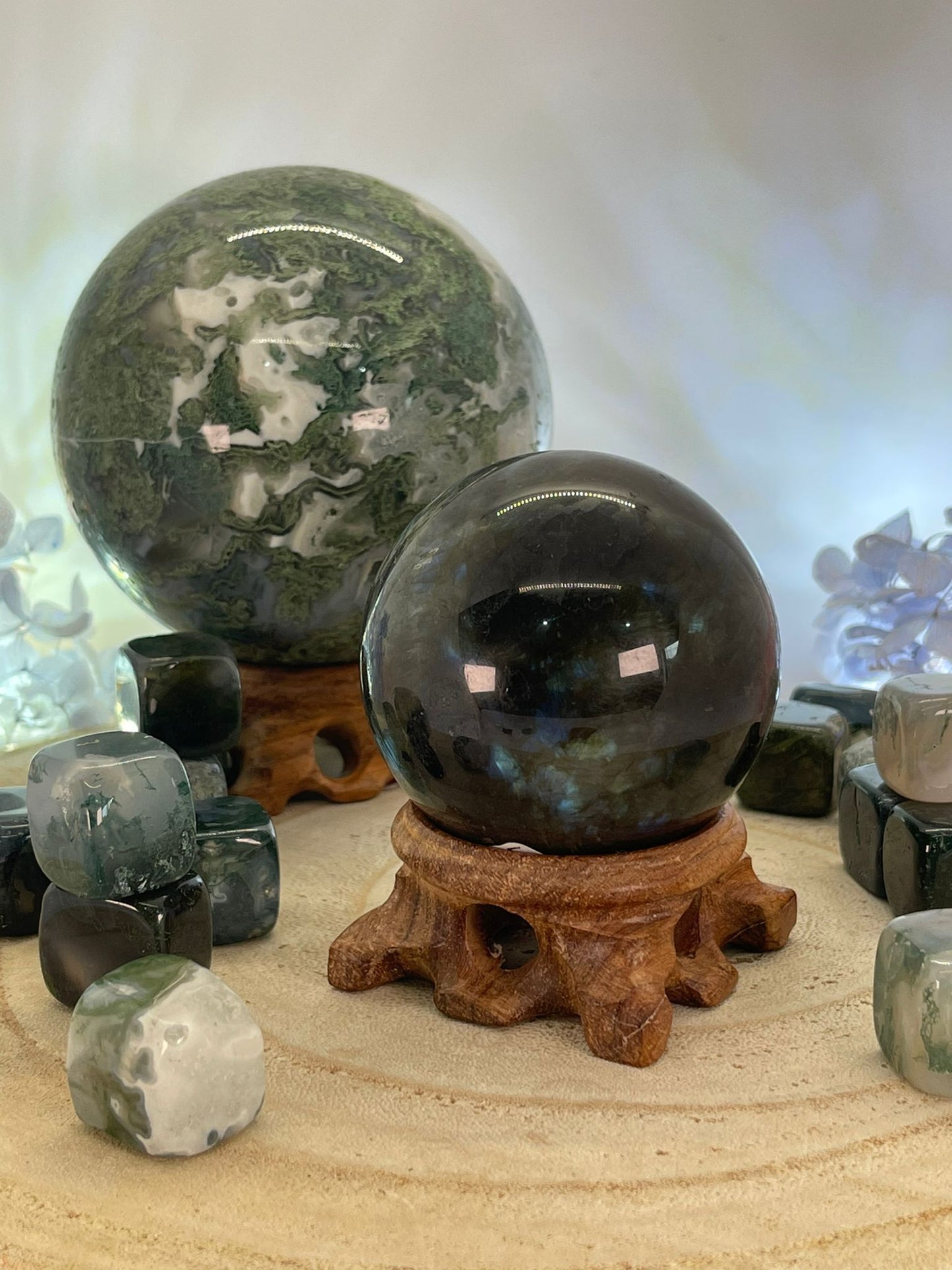 LARGE ~ Wooden Sphere Stand
