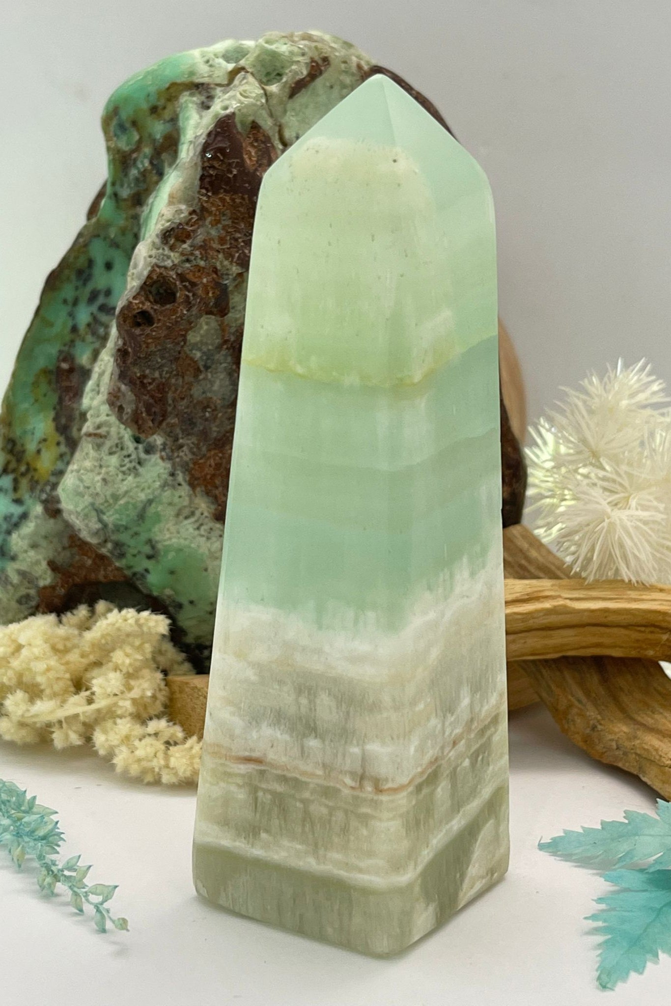 Pistachio Calcite Tower