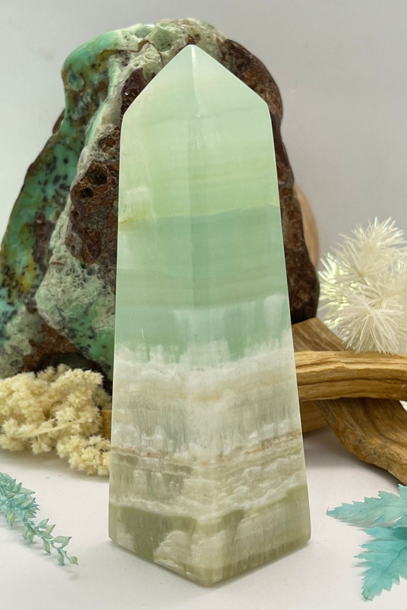 Pistachio Calcite Tower