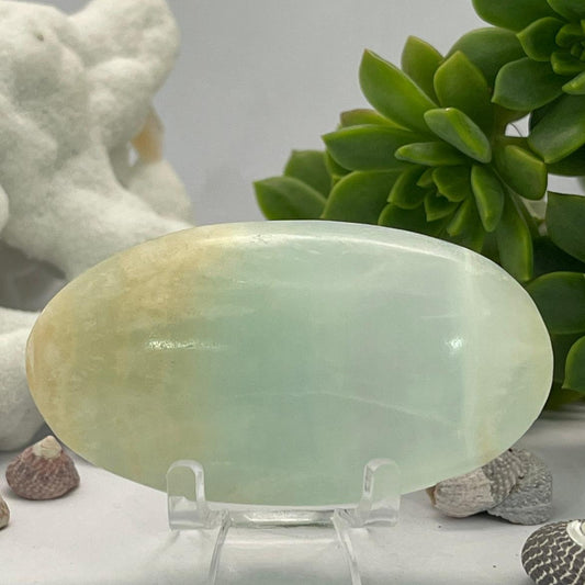 Caribbean Blue Calcite ~ Palm stone