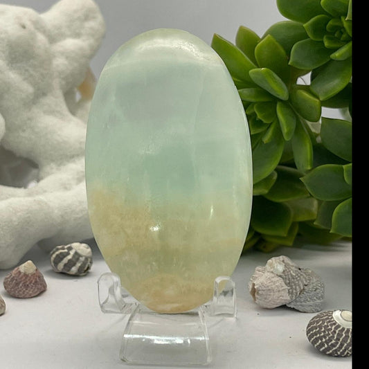 Caribbean Blue Calcite ~ Palm stone