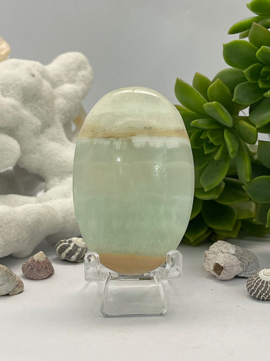 Caribbean Blue Calcite ~ Palm stone