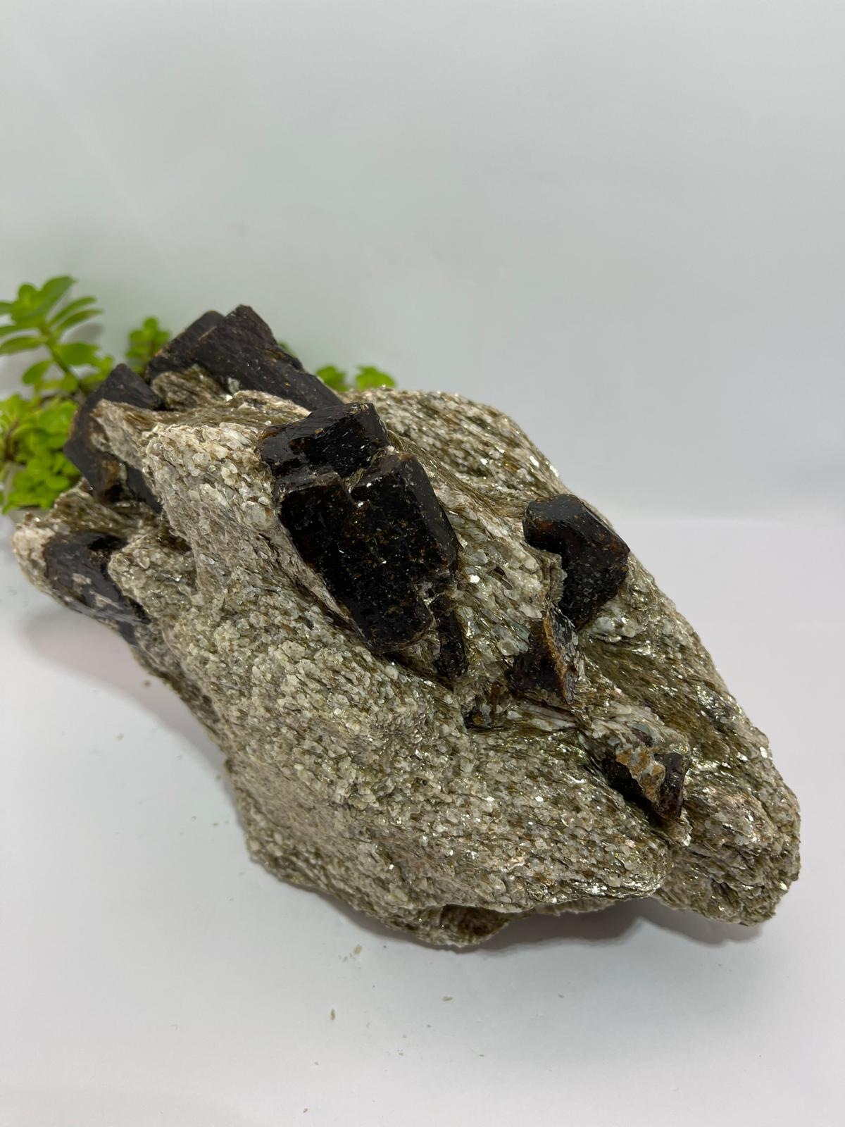 Brown Dravite + Mica & Blue Apatite Inclusions 1937g